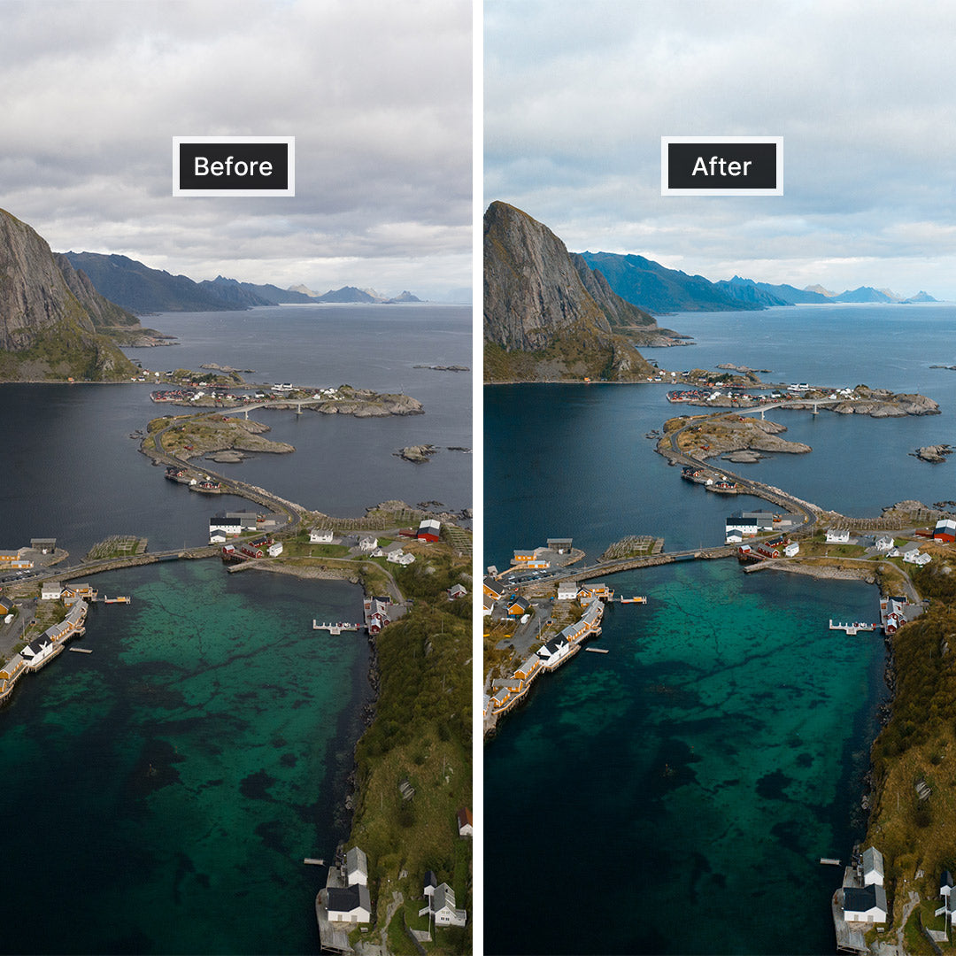 Lofoten Drone image (Essentials Lightroom Presets)