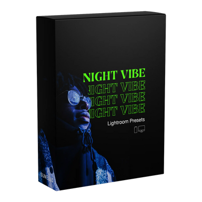 Product box for Night Vibe Lightroom Presets