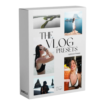 Product box for The vlog Lightroom Presets